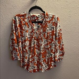 Fall floral peasant top